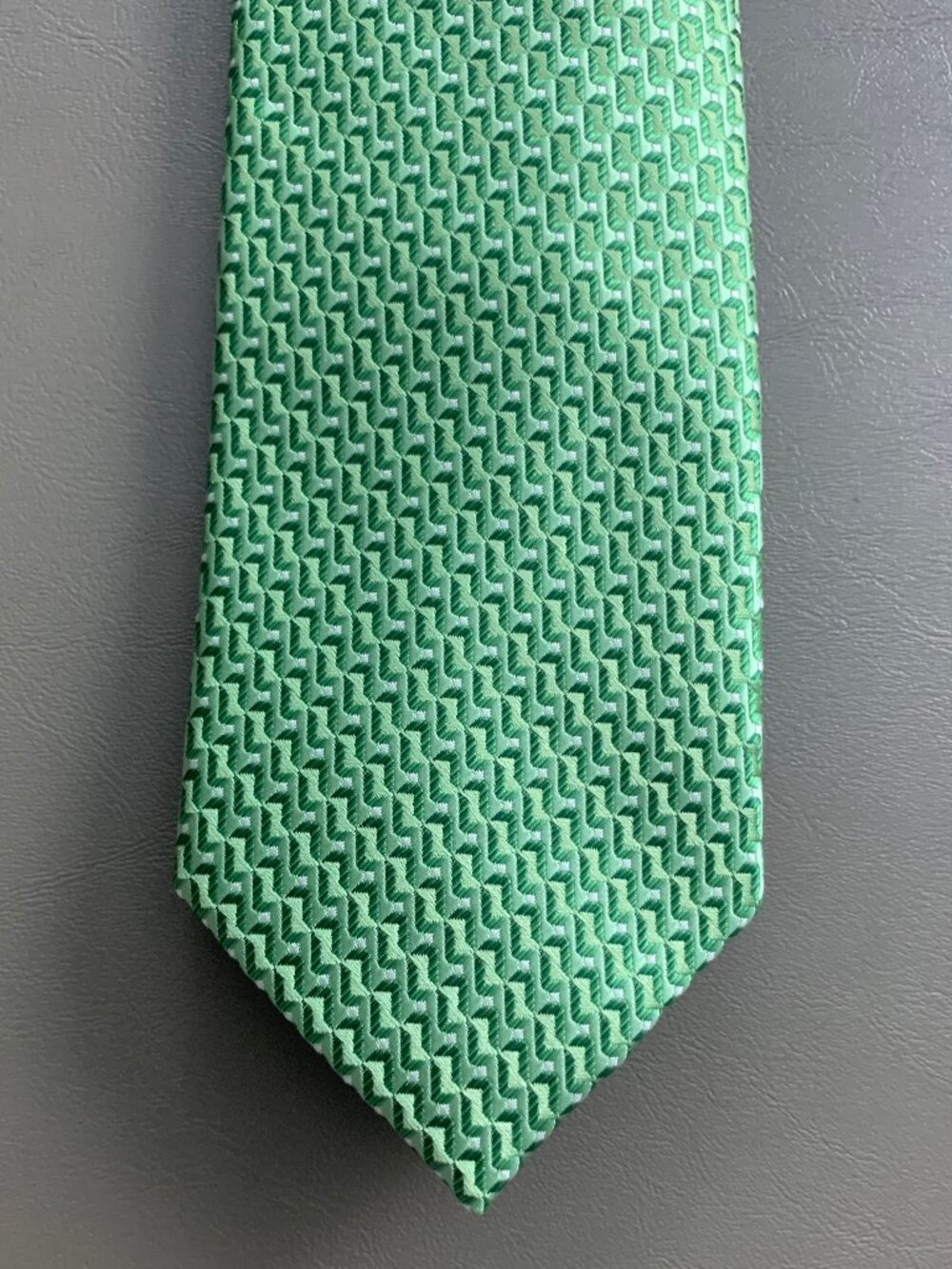 Perry Ellis Men's Classic 3'' 100% Polyester Neck Tie, Green Langer Geometric